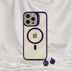 CASE MAGSAFE CON PARANTE METALICO + MICA CAMARA