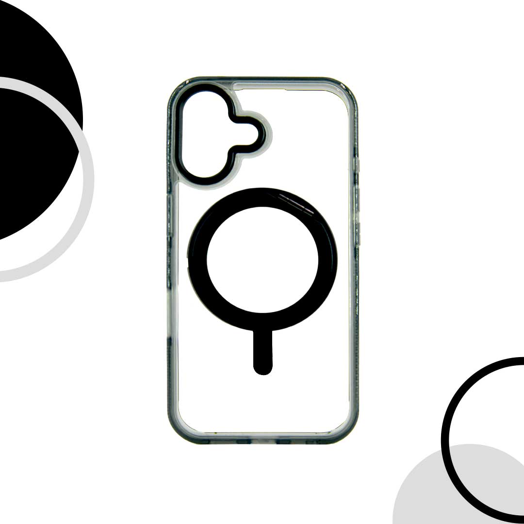 CASE CON SOPORTE 360 MAGSAFE TRANSPARENTE BORDE COLOR1