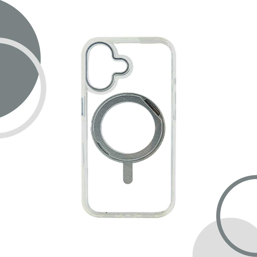 CASE CON SOPORTE 360 MAGSAFE TRANSPARENTE BORDE COLOR4