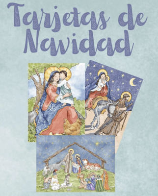 Tarjeta de Navidad Recemos en familia