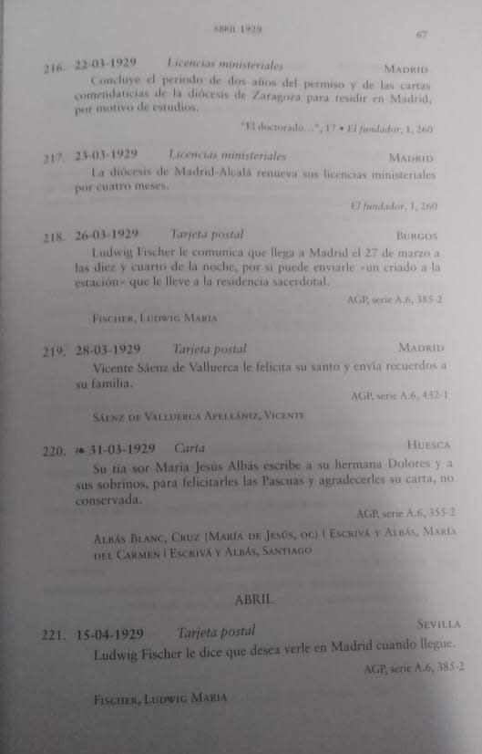 CRONOLOGIA DE JOSE MARÍA ESCRIVA Y ALBAS. (MADRID, 1927-1936)2