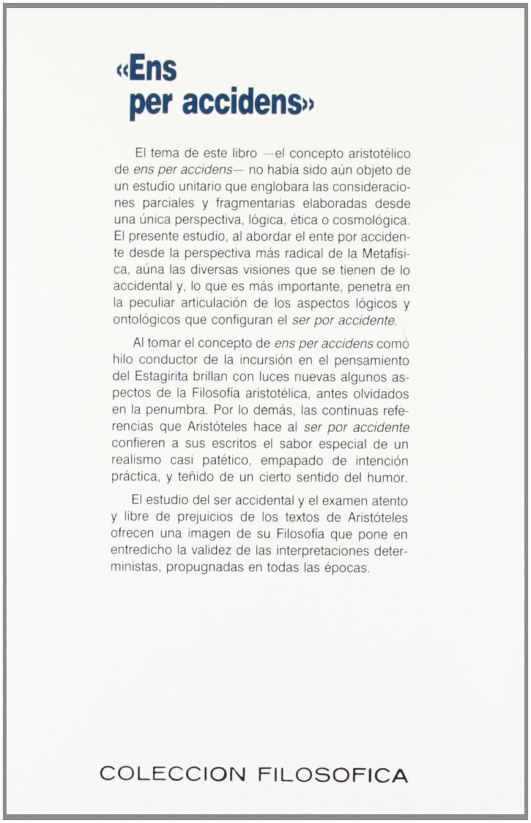 ENS PER ACCIDENS. CONTINGENCIA Y DETERMINACION EN ARISTOTELES2