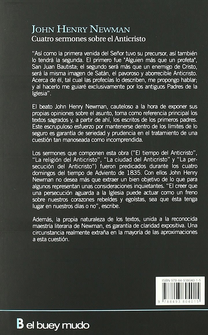 CUATRO SERMONES SOBRE ANTICRISTO, JOHN HENRY NEWMAN, BUEY MUDO2