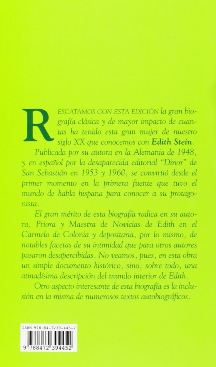 EDITH STEIN, UNA GRAN MUJER DE NUESTRO SIGLO2