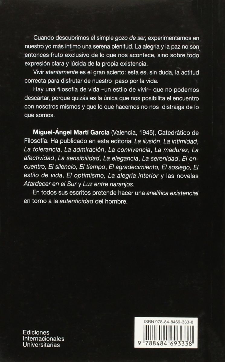 LA ALEGRIA INTERIOR. APOXIMACION A UNA ESTETICA EXISTENCIAL2