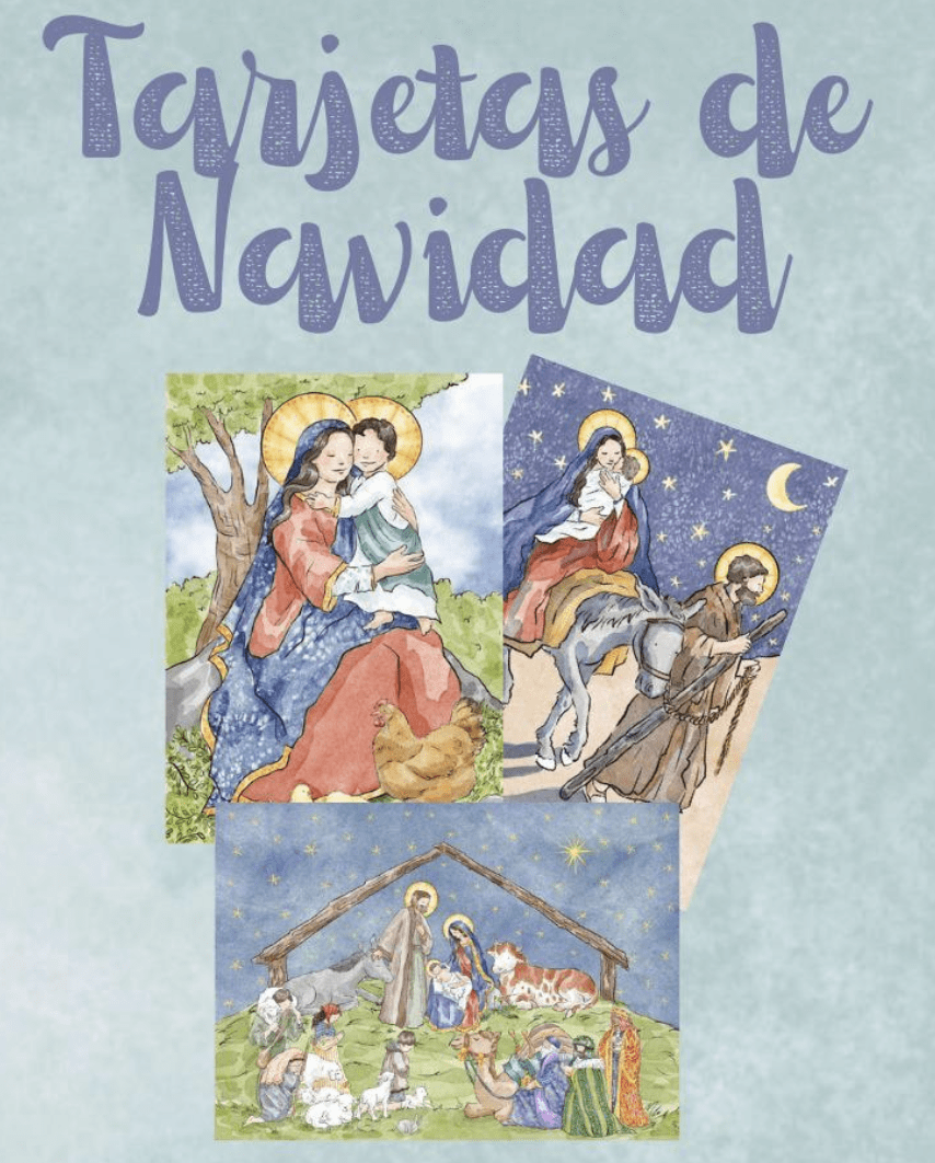 Tarjeta de Navidad Recemos en familia1