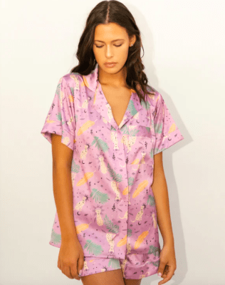 PIJAMA SINGAPURA FELINO TROPICAL MALVA