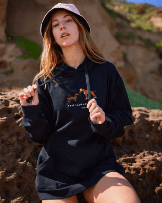 HOODIE LOVE DOG BLACK