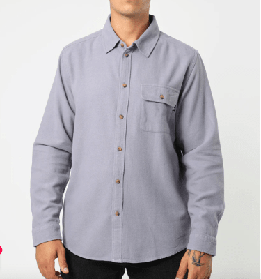 Camisa manga larga classic Franela celeste1