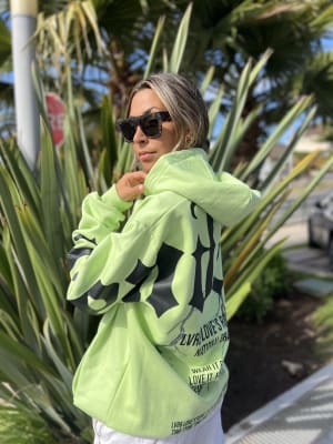 Hoodie Mafia Tendency Verde Flúor1