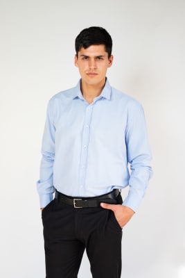 CAMISA SILUETA CELESTE
