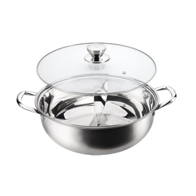 Olla para Shabu Shabu con Tapa Vidrio 28 cm