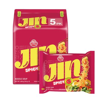 Ramen Inst. Jin Rojo Picante 120g Pack 5und1