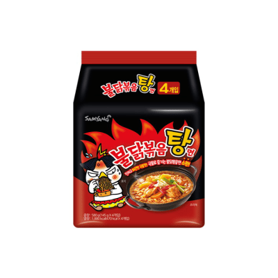 Fideos Inst. Buldak Pollo Picante Salteado (Rojo) 145g Pack 4und1