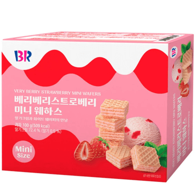 Mini Galleta Wafer Wafer Relleno Frutilla 100g