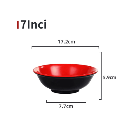 Melamina Rojo/Negro Bowl semi Plato (64)