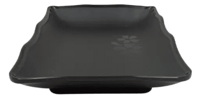 Melamina Negro Bandeja Con Flores Mediana