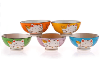 Bolw Loza Ceramica Gatito Chico Base Alta