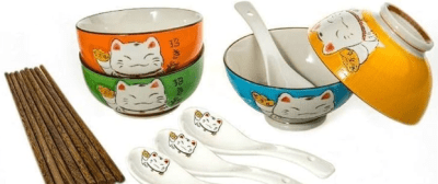 Set Gatito 4 Bolw+Palito+Cuchara2
