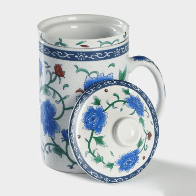 Taza Loza con Filtro Azul Flores1