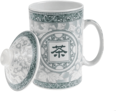 Taza Loza con Filtro Blanco Lineas Verdes1
