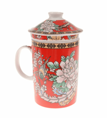 Taza Loza con Filtro Rojo Flores (43)