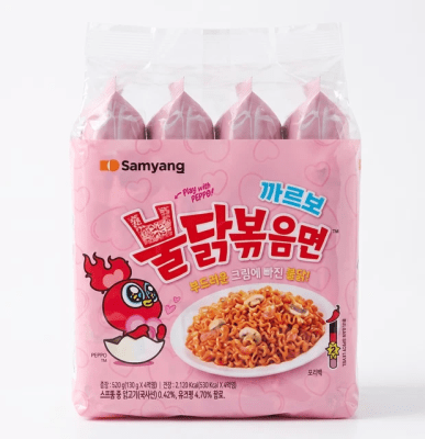 Ramen Buldak Carbo Champiñón pack 4 und