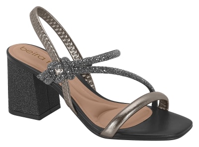 BEIRA RIO T7 8436-229 METALIZADO PREMIUM NEGRO DIAMANTE,