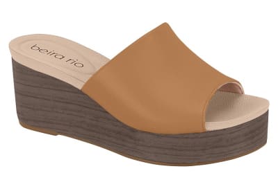 BEIRA RIO 8407-100 NAPA TECIDO MADEIRA SHOW CAMEL,