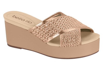 BEIRA RIO 8407-141 TIRA PALHA METALIZADO PREMIUM ORO ROSADO,