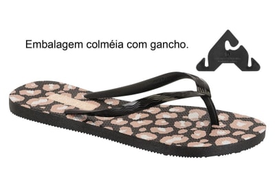 BEIRA RIO 8449-802 TIRA PRONTA ONCA NEGRO,