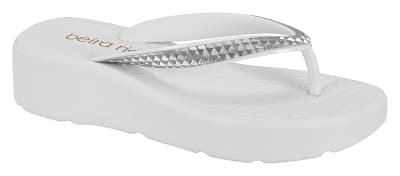 BEIRA RIO 8551-103 TIRA NAPA GLITER BLANCO PLATA,