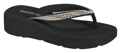BEIRA RIO 8551-103 TIRA NAPA GLITER NEGRO GRAFITO,