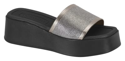 BEIRA RIO 8530-105 METALIZADO GLAM NEGRO GRAFITO,