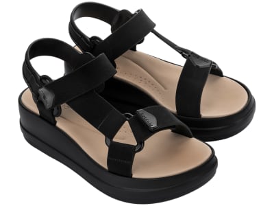 AZALEIA OLIVIA PLAT SANDAL FEM-860 NEGRO BEIGE,