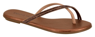 BEIRA RIO 8384-772 TIRA PRONTA FLORENCA CACAO DOURADO NUDE,