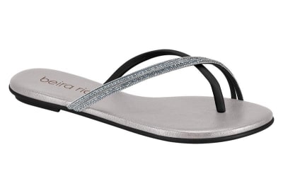 BEIRA RIO 8384-772 TIRA PRONTA FLORENCA CRISTAL NIQUEL NEGRO