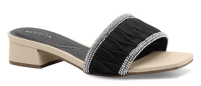 MARIOTTA T3 20471-20 CABEDAL PLISSADO PRETO CRISTAL MANTEIGA,1