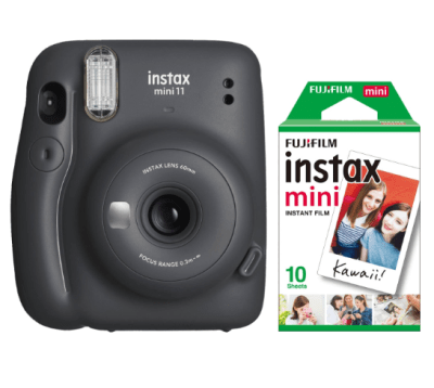 Kit Mini 11 Instax Charcoal Gray + Film 101