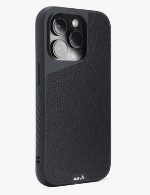 Carcasa Mous iPhone 14 Cuero Negro  con Airoshock Y MagSafe1