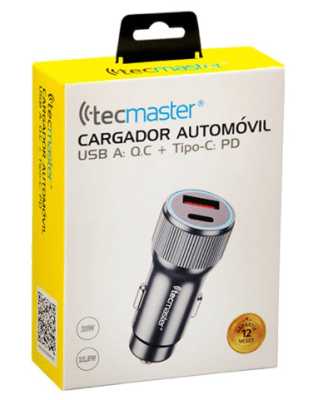 CARGADOR AUTO USB-A 22.5W/USB-C 20W1