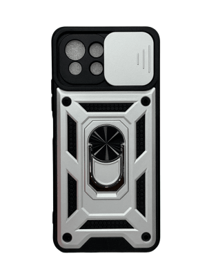 carcasa Edge 20 lite anillo iman plateada