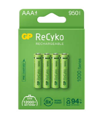 Pila Recargable Recyko 4xAAA 950 mAh1