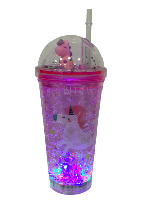 Vaso Unicornio Luz Rosado2