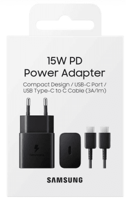 Cargador tipo C 15W Negro