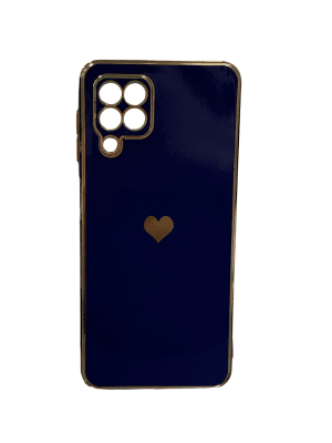 carcasa a22 4g corazones azul