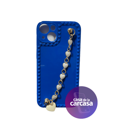 Carcasa Strap Azul Corazon iPhone 13