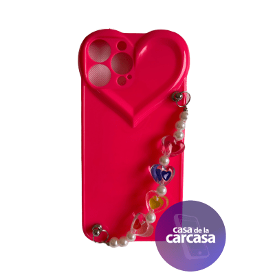 Carcasa Strap Corazon Fucsia iPhone 13 Pro Max