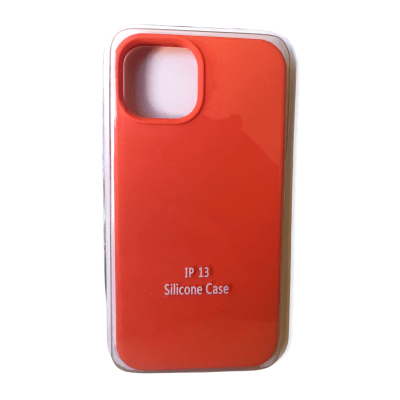 Carcasa iPhone 13 Silicona Color Naranjo1