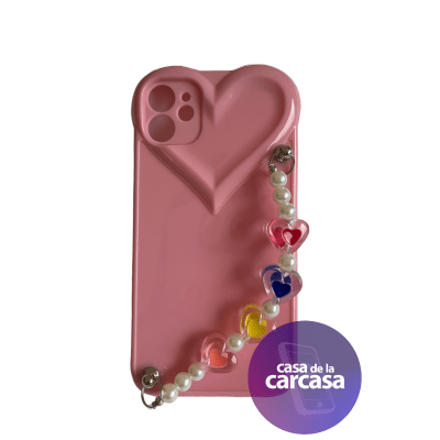 Carcasa Strap Corazon Rosado iPhone 111